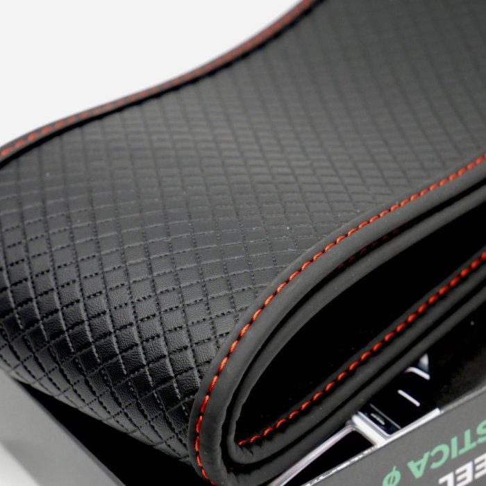 Husa volan elastica negru/cusatura rosie Runkit - 38 cm [2]