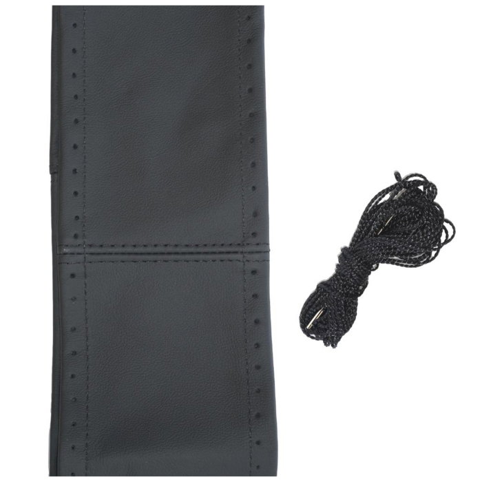 Husă Volan Umbrella cu Snur - Piele Naturală, Negru, 42-43 cm (Cusătură) [1]