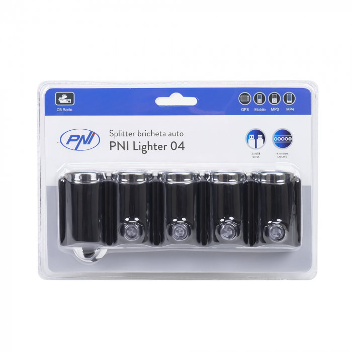 Incarcator auto Multi PNI Lighter cu 4 iesiri bricheta si 2 iesiri USB [2]