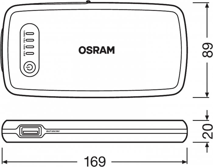 Jump Starter Osram pentru pornire auto Battery Start 12V 6000 mAh [8]