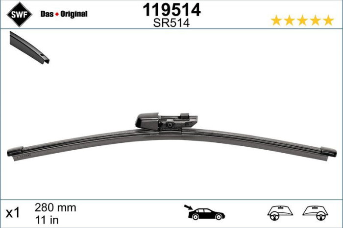 Lamela stergator spate SWF Wiper FB REAR LHD/RHD 280 mm [1]