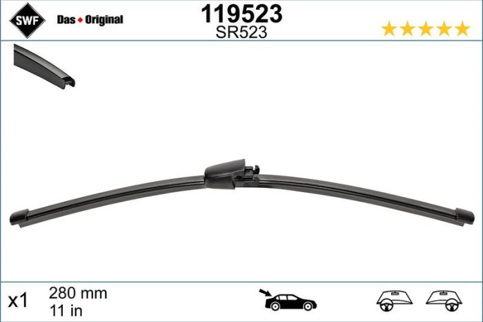 Lamela stergator spate SWF Wiper FB REAR LHD/RHD 280 mm [1]