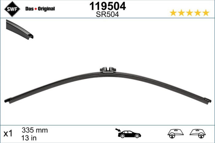 Lamela stergator spate SWF Wiper FB REAR LHD/RHD 335 mm [1]