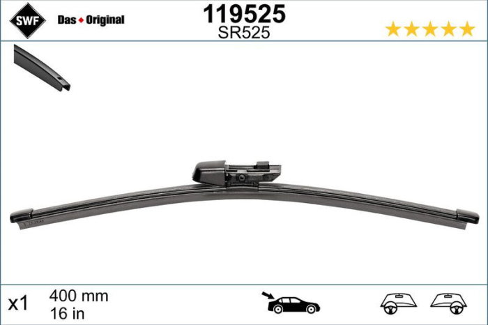 Lamela stergator spate SWF Wiper FB REAR LHD/RHD 400 mm [1]