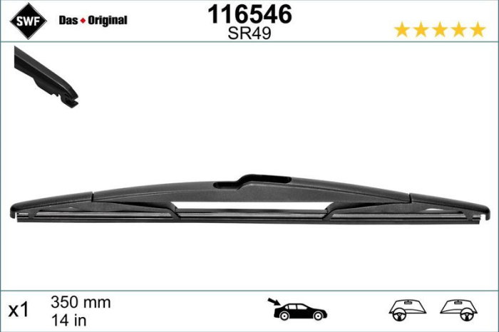 Lamela stergator spate SWF Wiper Rear LHD/RHD 350 mm [1]