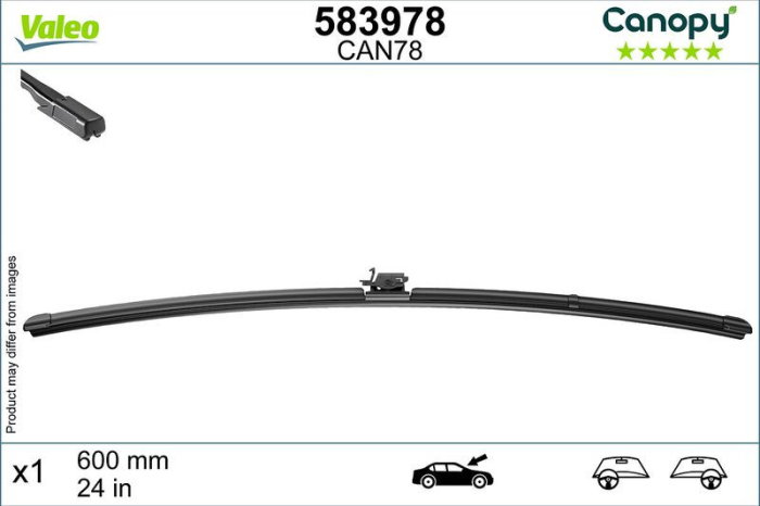 Lamela stergator Valeo Canopy 600 mm | 24 inch [2]
