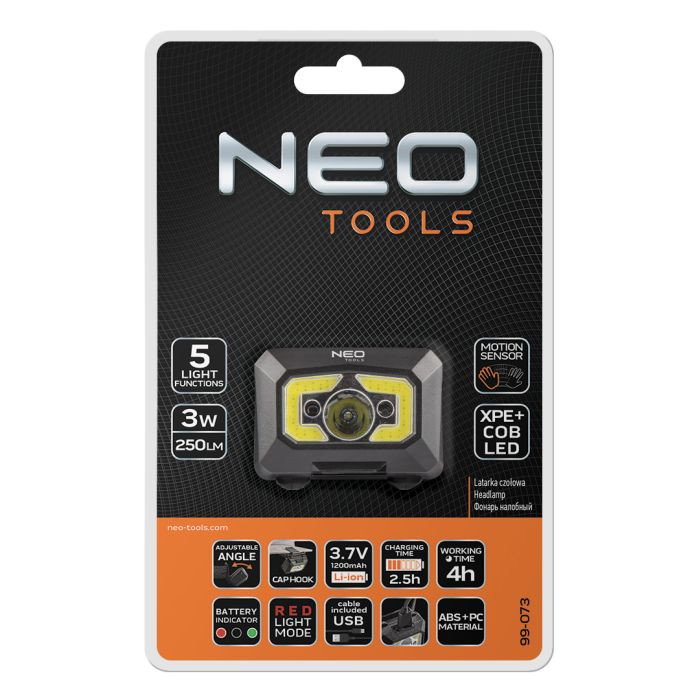 Lanterna de cap reincarcabila USB 250lm COB LED, cu senzor de miscare [4]