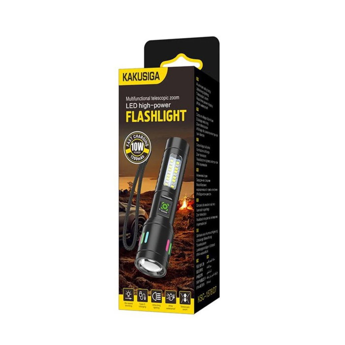 Lanternă LED Profesională Kaku KSC-1578, Zoom 500m, 5 Moduri, Aluminiu, Albă [2]