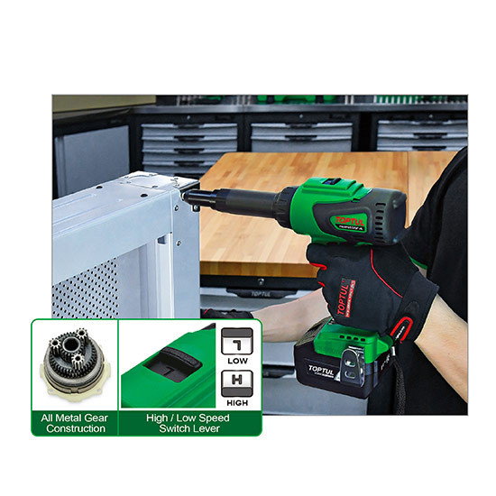 Masina de Nituit Toptul Brushless Cordless 18V (Seria Pro) ● 2 acumulatori ● 11.800 N [3]