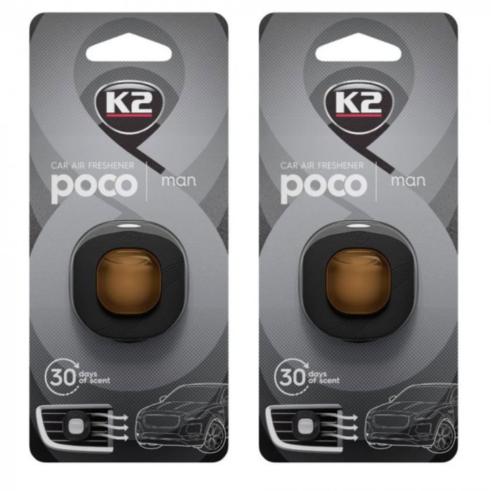 Pachet 2 x odorizant auto K2 poco man (Barbatesc) [1]