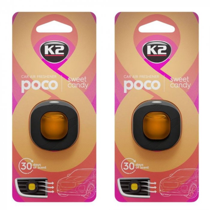 Pachet 2 x odorizant auto K2 poco sweet candy (Dama) [1]