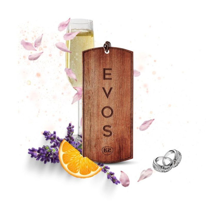 Odorizant Auto din Lemn Masiv K2 EVOS GRACE MADAM, Parfum Floral (Portocală, Lavandă, Ambră), Pandantiv Romantic [5]