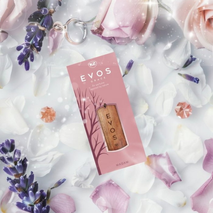 Odorizant Auto din Lemn Masiv K2 EVOS GRACE MADAM, Parfum Floral (Portocală, Lavandă, Ambră), Pandantiv Romantic [4]
