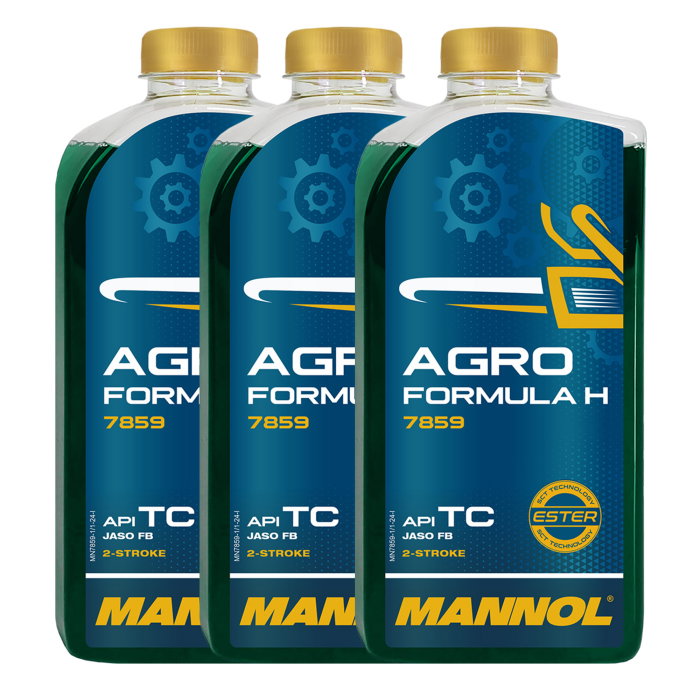 Pachet 3 litri Ulei Motor drujba MANNOL Agro Formula H Sintetic 2-Takt (Husqvarna, Anti-depuneri) [1]