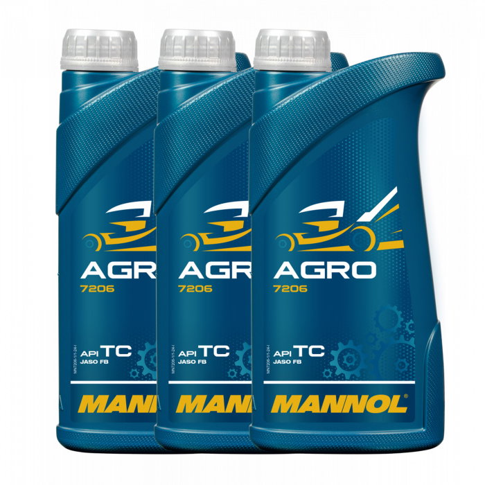 Pachet 3 litri Ulei Motor MANNOL Agro 2-Takt Mineral (Utilaje Grădină, Husqvarna, Culoare Verde) [1]
