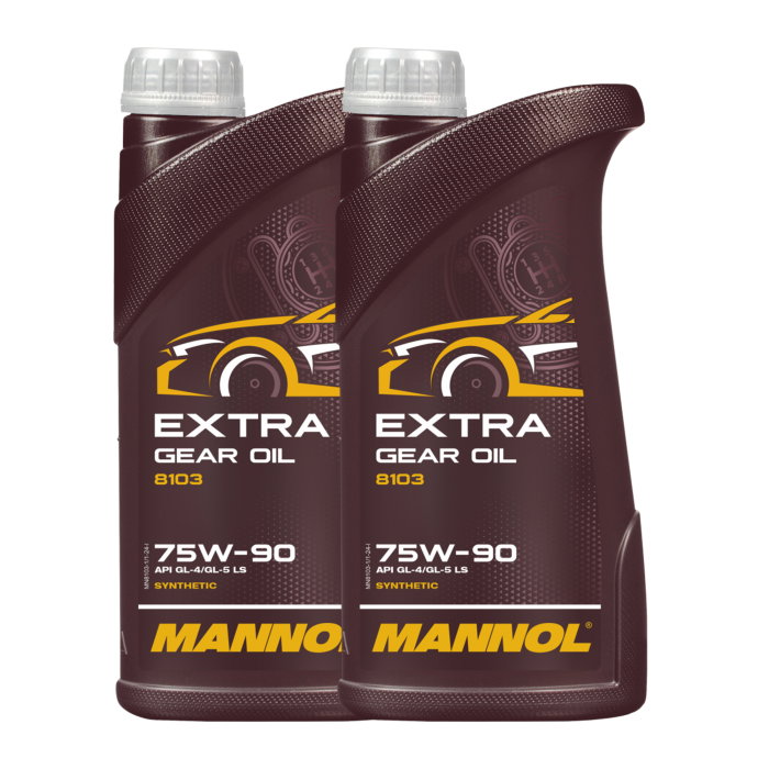 Pachet 2 litri Ulei Transmisie Sintetic MANNOL Extra Gear Oil 75W-90 GL-4/GL-5, Universal, Pentru Cutii Manuale si Diferentiale (inclusiv LS), Economie Combustibil [1]
