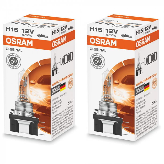 Pachet 2 becuri auto H15 12V 15/55W Osram Original [1]