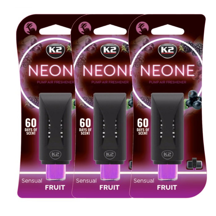 Pachet 3 x Odorizant auto grila ventilatie Puf-Puf K2 Neone Sensual Fruit [1]