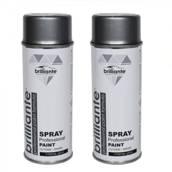 Pachet 2 x Vopsea Spray Brilliante Argintiu RAL 9006 400 ml [1]