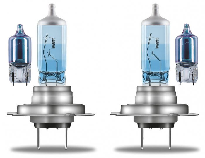 Pachet Osram Cool Blue: 2 Becuri H7 pentru Faza Scurta și 2 Becuri W5W pentru Pozitie [1]