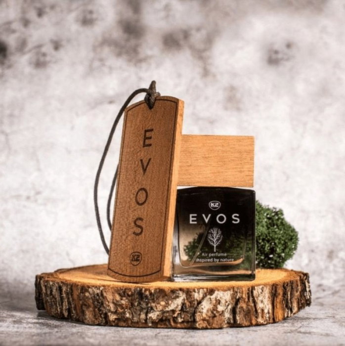 Pachet Complet Odorizant Auto K2 EVOS HUNTER: Pandantiv Lemn + Parfum Spray 50ml, Aromă Fougère (Bergamotă, Geranium, Mușchi) [5]