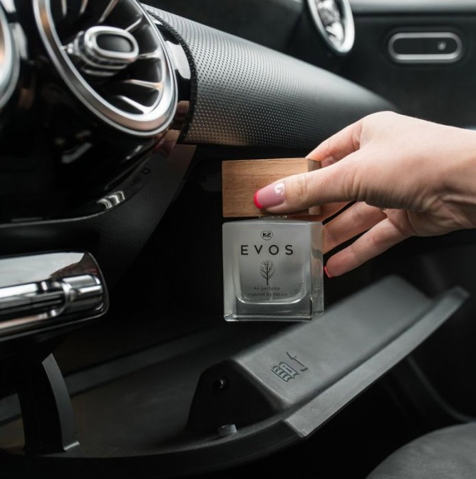 Parfum Auto Spray K2 EVOS GRACE GAIA 50ml, Aromă Floral-Chypre (Coacăze Negre, Trandafir, Paciuli), Sticlă cu Dop de Lemn [6]