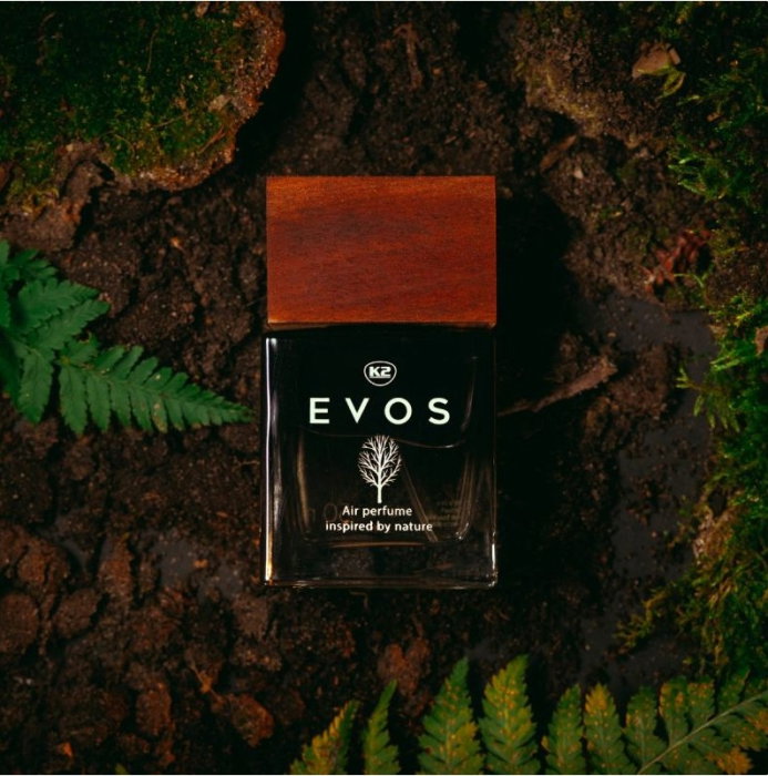 Parfum Auto Spray K2 EVOS HUNTER 50ml, Aromă Fougère (Bergamotă, Geranium, Mușchi), Sticlă cu Dop de Lemn [4]