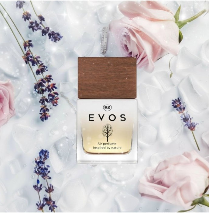 Parfum Auto Spray K2 EVOS GRACE MADAM 50ml, Aromă Florală (Portocală, Lavandă, Ambră), Sticlă cu Dop de Lemn [5]