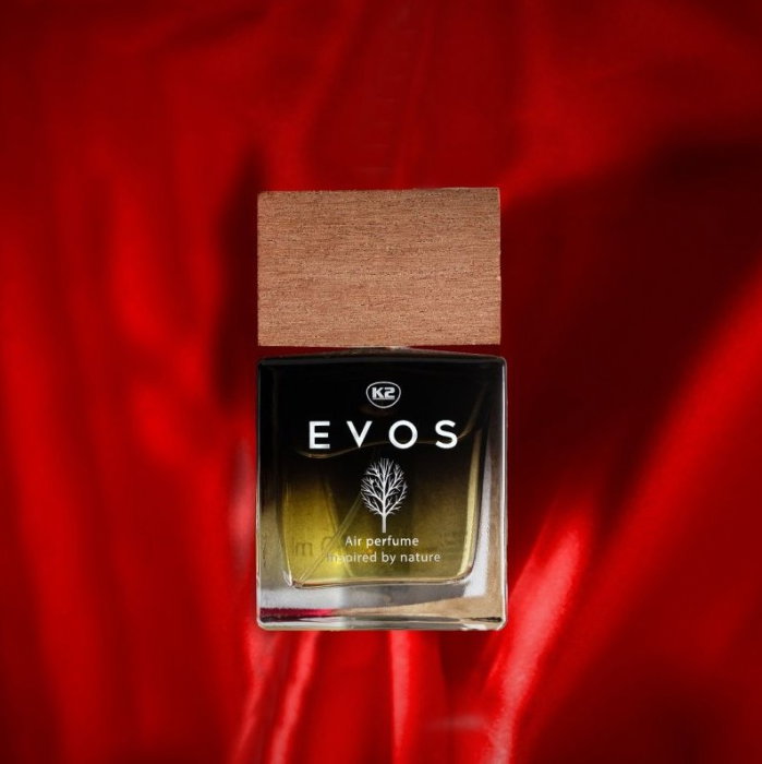 Parfum Auto Spray K2 EVOS SPARTA 50ml, Aromă Chypre (Grapefruit, Cedru, Mosc), Sticlă cu Dop de Lemn [4]