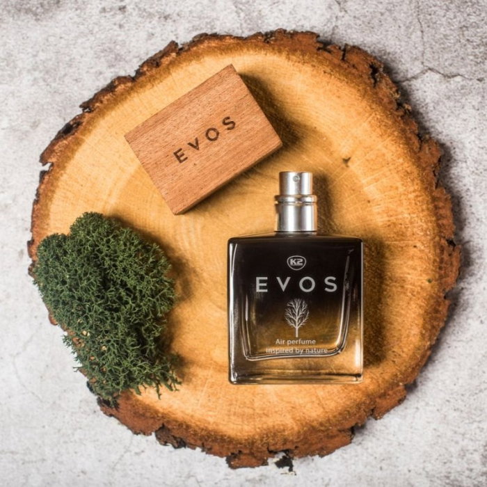 Parfum Auto Spray K2 EVOS SPARTA 50ml, Aromă Chypre (Grapefruit, Cedru, Mosc), Sticlă cu Dop de Lemn [5]