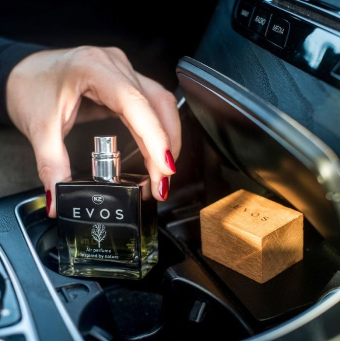Parfum Auto Spray K2 EVOS SPARTA 50ml, Aromă Chypre (Grapefruit, Cedru, Mosc), Sticlă cu Dop de Lemn [6]