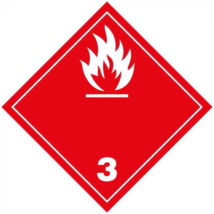Placa semnalizare Hico transport lichid inflamabil clasa 3 30x30 cm [1]