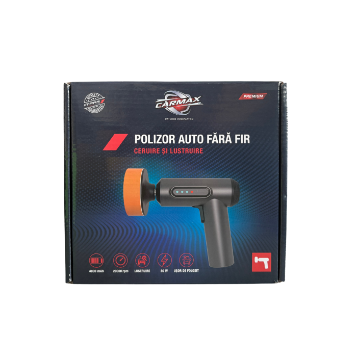 Polizor pentru polish cu acumulator cu 3 bureti Carmax [2]