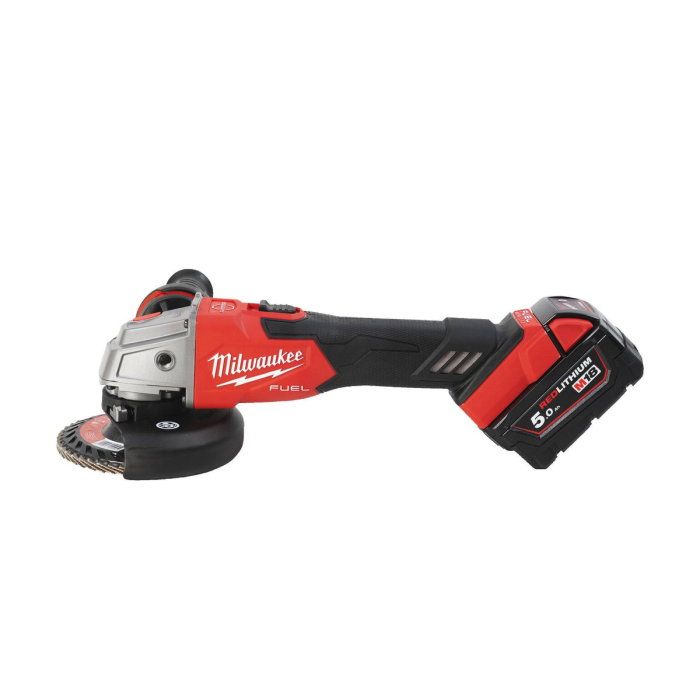 Polizor unghiular 125 mm cu franare si comutator culisant M18 FUELtm Milwaukee M18FSAG125XB-502X, 2 x M18 B5 acumulator, M12-18 FC incarcator, cutie HD [2]