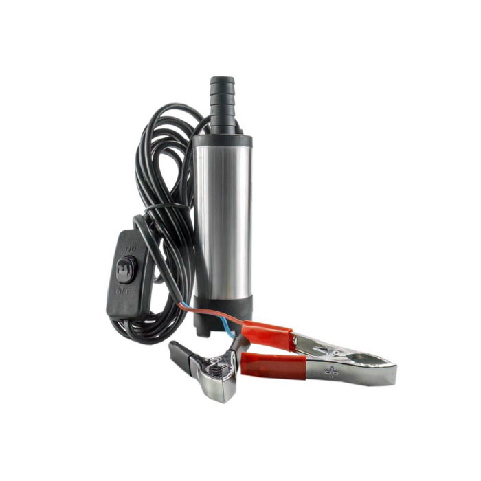 Pompa Submersibila Transfer Combustibil (Motorina / Apa) 12V, Debit 12L/min, Diametru 38mm (Slim), Filtru Detasabil, Cablu 3m cu Cleme [1]
