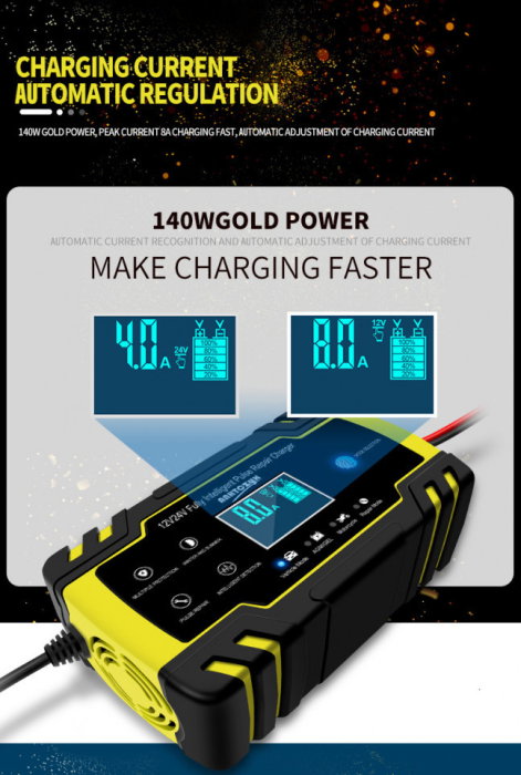 Redresor inteligent Foton RI-1224-8 cu desulfatare - 12V/8A 24V/4A [4]