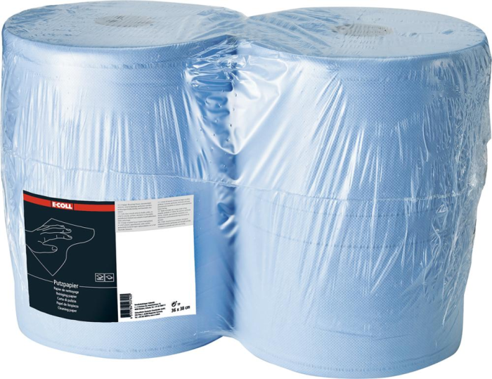 Rola de hartie albastra, 2 straturi, 1000 hartii, 38x36cm, (1 rola), E-COLL [1]