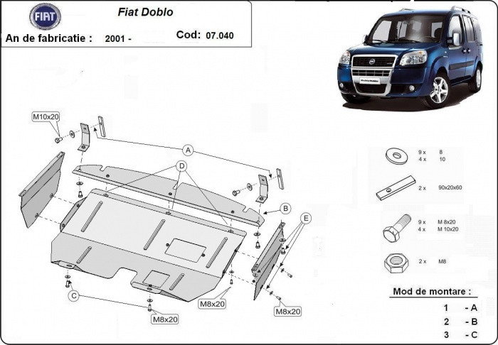 Scut metalic motor, cutie de viteza [2]