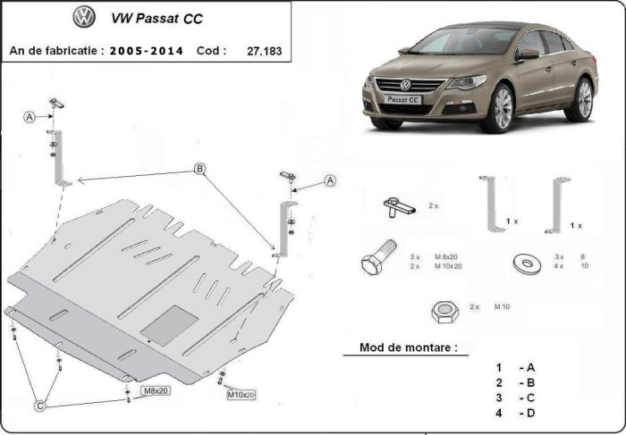Scut metalic motor, cutie de viteza [2]