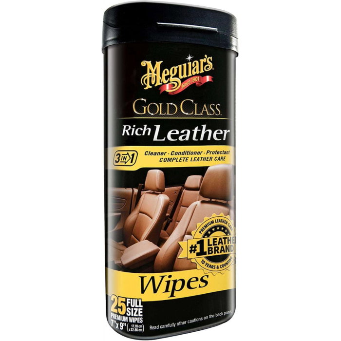 Servetele Piele Meguiars Gold Class Rich Leather Wipes 25 buc [1]