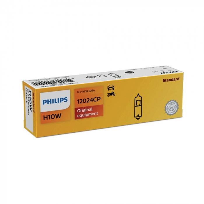 Set 10 Becuri Auxiliare H10W 12V 10W BA9S [1]