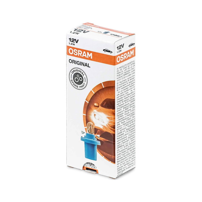 Set 10 Becuri Bord BX8.5D, Soclu Albastru, 12V 1.2W,  Osram [1]