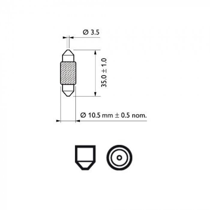 Set 10 Becuri Bord Festoon T10.5X38 12V Philips [3]