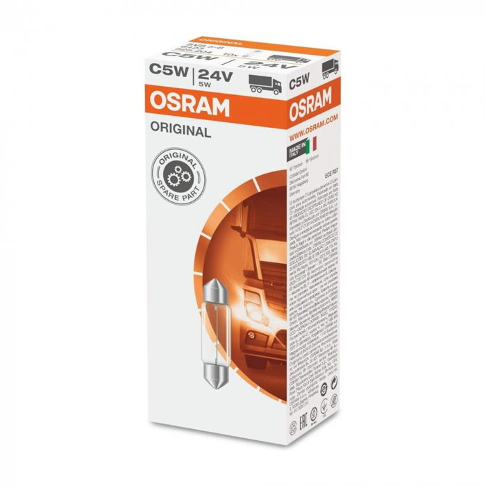 Set 10 Becuri Camion 24V C5W Osram, Original [1]