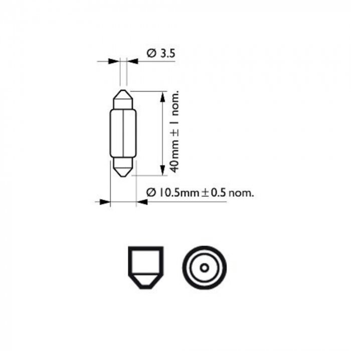 Set 10 Becuri Festoon T10.5X43 5W SV8.5 12V Philips [3]