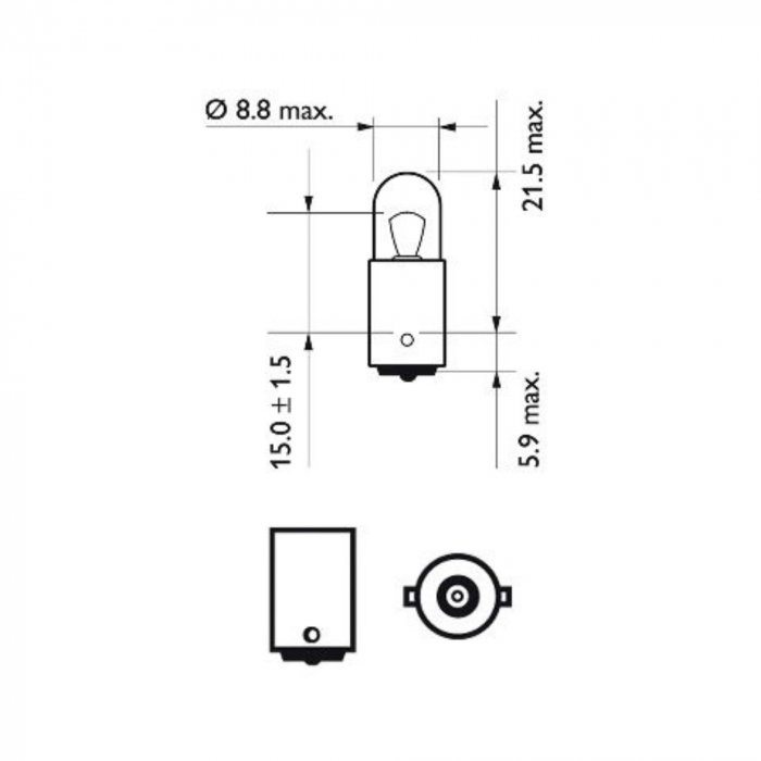 Set 10 Becuri Pozitie Fata T4W 12V Philips [3]
