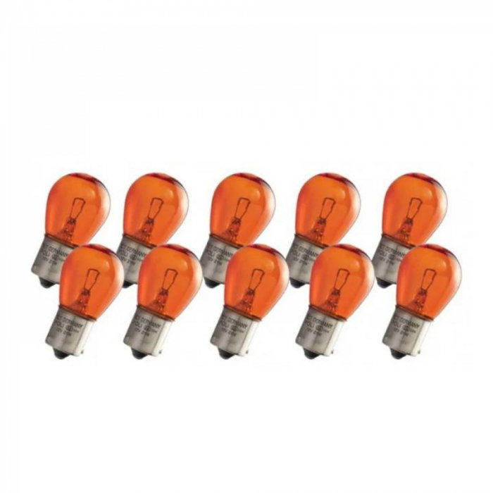 Set 10 Becuri Semnalizare 12V PY21W BAU15S Galben Sct [2]