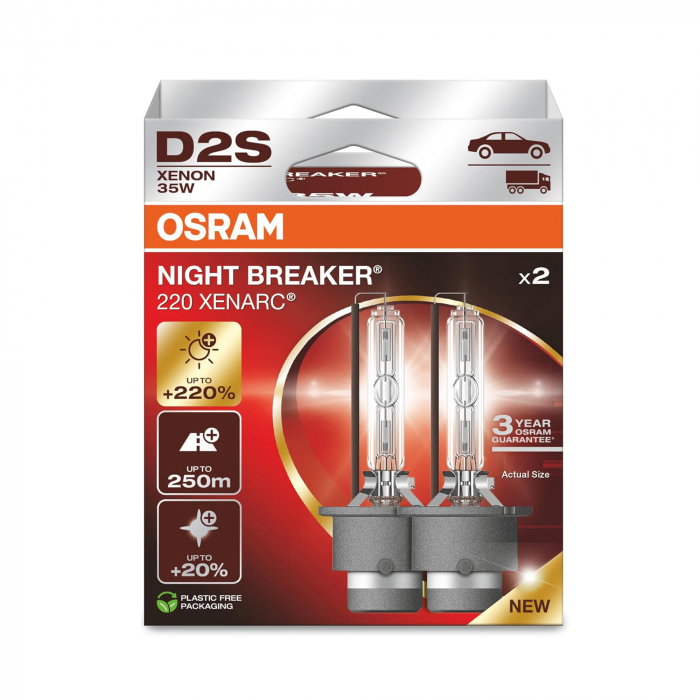 Set 2 bec Xenon D2S Osram Night Breaker Xenarc 220% [1]