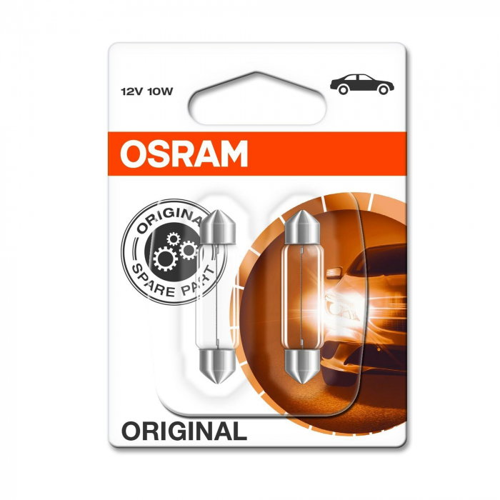 Set 2 Becuri 12V C10W, Original Blister, Osram [1]