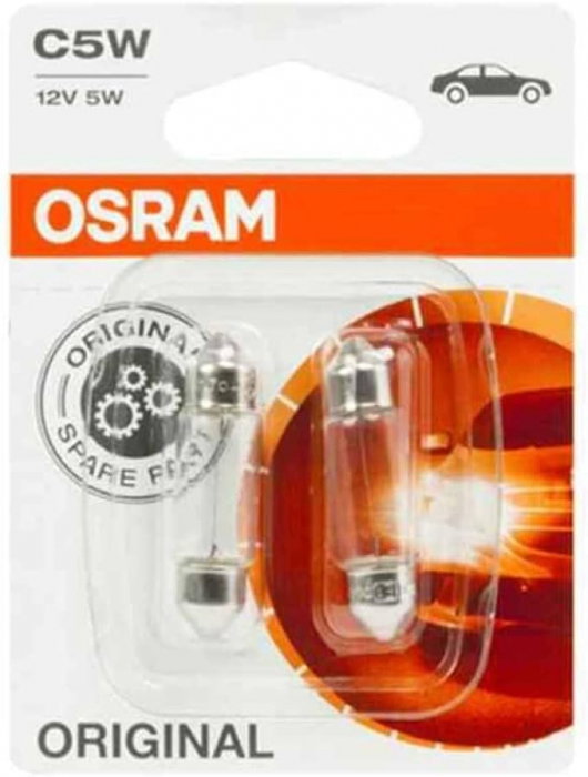 Set 2 becuri C5W 12V Osram original blister [1]